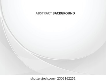 Curve Abstract Background white and gray gradient color background.Vector Illustration.