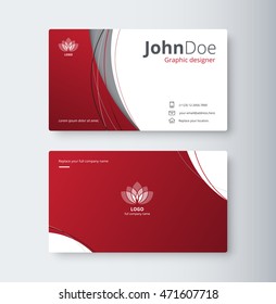 Curve abstract business card background. name card template. vector stock.