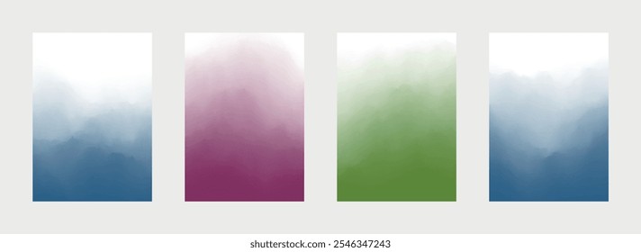 Conjunto de Tampa Abstrata da Curva. Textura Moderna. Plano de Fundo de Borrão. Desvanecer Design. Ilustração vetorial