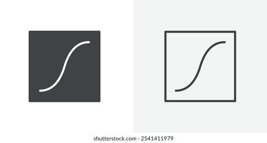 Ícone de ajustes de curva design de conjunto simples e plano