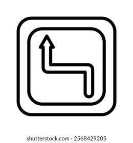 Curve Ahead Sign line icon , vector, pixel perfect, illustrator file