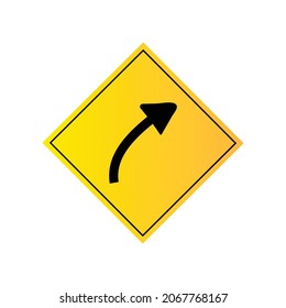 curve ahead sign, Road signs, road warning signs, vector illustration