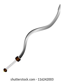 Curve Arabic sword isolated on white background - vector