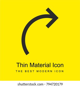 Curve arrow bright yellow material minimal icon or logo design