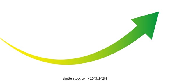 Curve arrow business financial target background design template. Investment value economy growth concept.