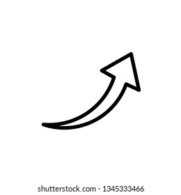 curve arrow flat icon up line