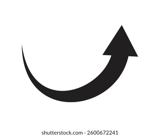 curve arrow icon. flat style. arrow icon for your web site design, logo, app, UI. arrow indicated the direction symbol. curved arrow sign