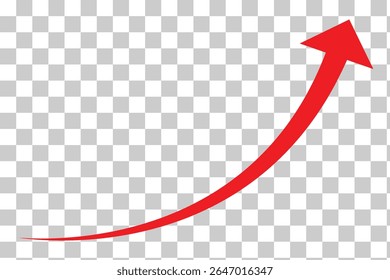  curve arrow icon on transparent background. flat style. arrow icon for your web site design, logo, app, UI. Sharp curved arrow icon. 