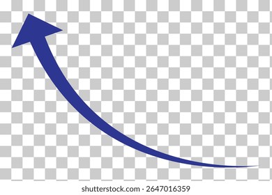  curve arrow icon on transparent background. flat style. arrow icon for your web site design, logo, app, UI. Sharp curved arrow icon. 