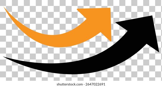 curve arrow icon on transparent background. curve arrow sign.