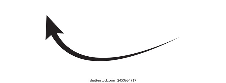 Curve arrow icon on white background. flat design eps 10