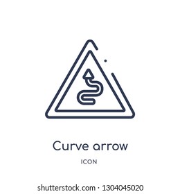 curve arrow icon from user interface outline collection. Thin line curve arrow icon isolated on white background.