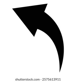 Curve arrow icon vector. Black curve arrow illustration isolated on white backrgound.