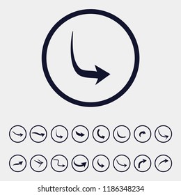 curve arrow icon, vector illustration. flat icon. curvy arrow icon
