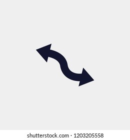 curve arrow icon, vector illustration. curved arrow