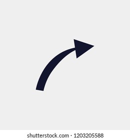 curve arrow icon, vector illustration. curved arrow
