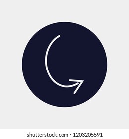 curve arrow icon, vector illustration. curved arrow