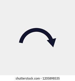 curve arrow icon, vector illustration. curved arrow