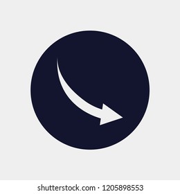 curve arrow icon, vector illustration. curved arrow