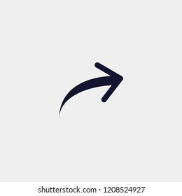 curve arrow icon, vector illustration. curved arrow