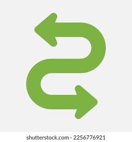 Curve arrow icon vector illustration in flat style, use for website mobile app presentation