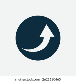 Ícone de seta de curva ilustração do modelo de design de logotipo do vetor
