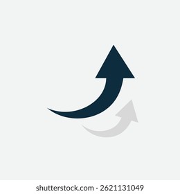 Ilustración de Plantilla de diseño de logotipo de Vector de icono de flecha curva