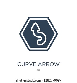curve arrow icon vector on white background, curve arrow trendy filled icons from UI collection, curve arrow vector illustration