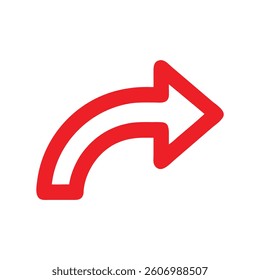 Curve arrow icon vector . red curve arrow icon curve arrow vector illustration. design eps 10 