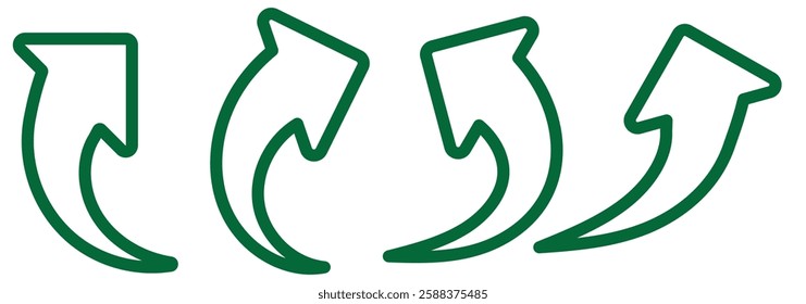Curve arrow icon vector set. blue curve arrow set illustration.