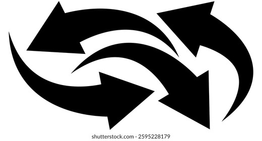 Curve arrow icon vector set. set of black long curve arrow for app and ui design . black curve arrow icon set. long arrow icon set. 