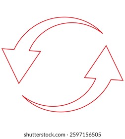 Curve arrow icon vector set. red curve ,  different circular arrows of white background. different color, arrow set illustration. design eps 10 
