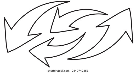 Curve arrow icon vector set. Illustration set of downward pointing curved arrows. Curve arrow for app and UI design.
