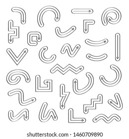 curve arrow icons collection comic style