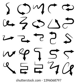 curve arrow icons vector set