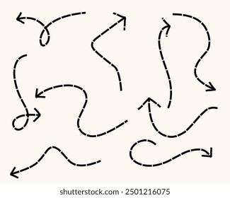 Curve arrow line illustration set for design decoration	