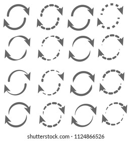 curve arrow set on white background