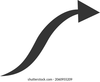 Curve Arrow vector icon. A flat illustration design of Curve Arrow icon on a white background.