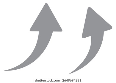 Curve arrows icon, Curved arrows, Arrow sign, Black arrows set on white background