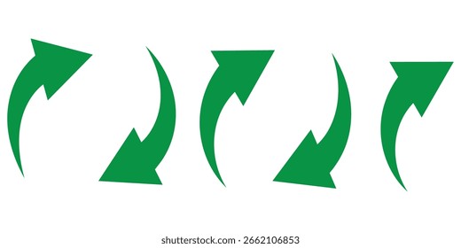 Ícone de setas curvas, Setas curvas, Sinal de seta, Setas pretas definidas no plano de fundo branco