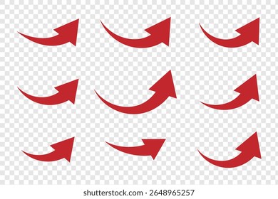 Curve arrows icon isolated on transparent background. eps 10