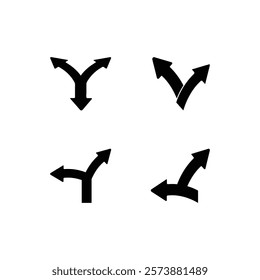 Curve Arrows icon vector design elements. Black curve sign. Vector symbol illustration. Black arrows symbol set. Curved arrows isolated—flat-style icons on a white background.