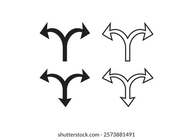 Curve Arrows icon vector design elements. Black curve sign. Vector symbol illustration. Black arrows symbol set. Curved arrows isolated—flat-style icons on a white background.