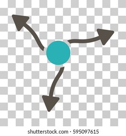 Curve Arrows icon. Vector illustration style is flat iconic bicolor symbol, grey and cyan colors, transparent background. Designed for web and software interfaces.