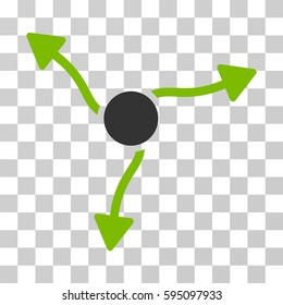 Curve Arrows icon. Vector illustration style is flat iconic bicolor symbol, eco green and gray colors, transparent background. Designed for web and software interfaces.