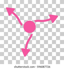 Curve Arrows icon. Vector illustration style is flat iconic symbol, pink color, transparent background. Designed for web and software interfaces.