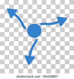 Curve Arrows icon. Vector illustration style is flat iconic symbol, cobalt color, transparent background. Designed for web and software interfaces.