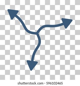 Curve Arrows icon. Vector illustration style is flat iconic symbol, blue color, transparent background. Designed for web and software interfaces.