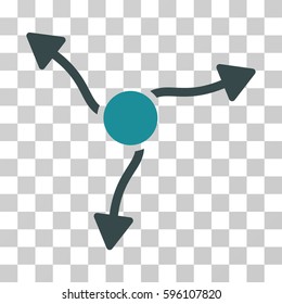 Curve Arrows icon. Vector illustration style is flat iconic bicolor symbol, soft blue colors, transparent background. Designed for web and software interfaces.