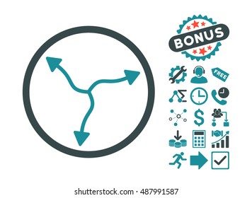 Curve Arrows pictograph with bonus pictograph collection. Vector illustration style is flat iconic bicolor symbols, soft blue colors, white background.